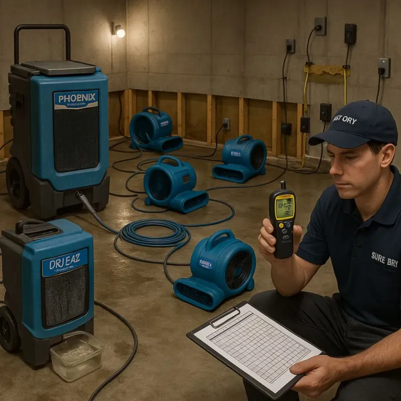 Structural Drying and Dehumidification process in North Arlington, NJ